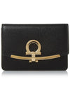 Gancini Calfskin Card Wallet Black - SALVATORE FERRAGAMO - BALAAN 2