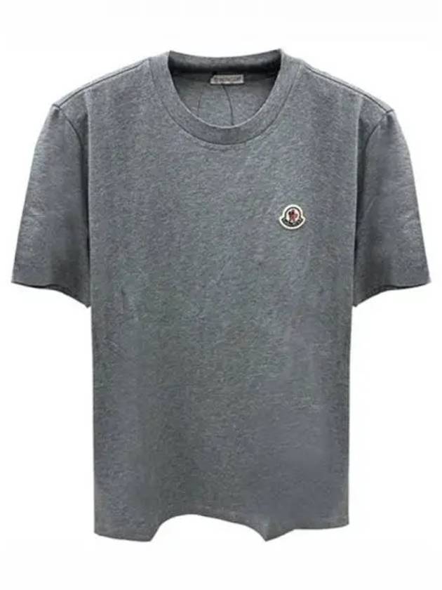 8C00025 829H8 984 Logo Patch Short Sleeve T Shirt Gray Men s TLS 271058 - MONCLER - BALAAN 1