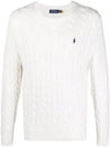 Embroidery Logo Cable Knit Top White - POLO RALPH LAUREN - BALAAN 2