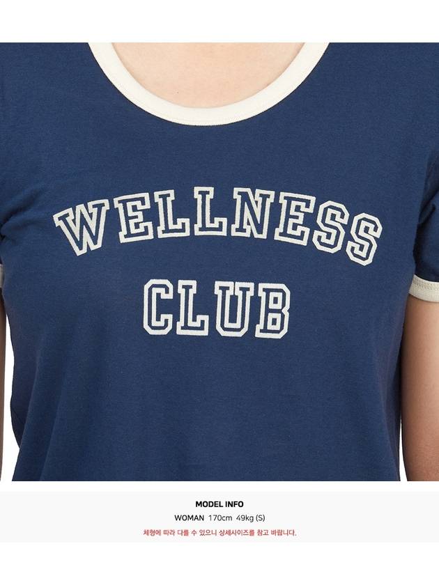 Women's Wellness Club Short Sleeve T-Shirt Navy - SPORTY & RICH - BALAAN 11