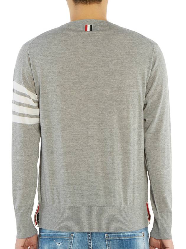 4 Bar Stripe Classic Wool Knit Top Light Grey - THOM BROWNE - BALAAN 5