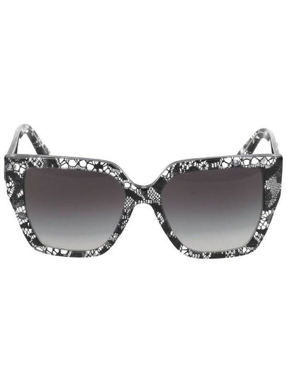 Eyewear Lace Detail Square Frame Sunglasses DG4438 - DOLCE&GABBANA - BALAAN 2