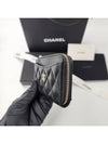 CC Logo Gold Hardware Caviar Zipper Card Wallet Black - CHANEL - BALAAN 6