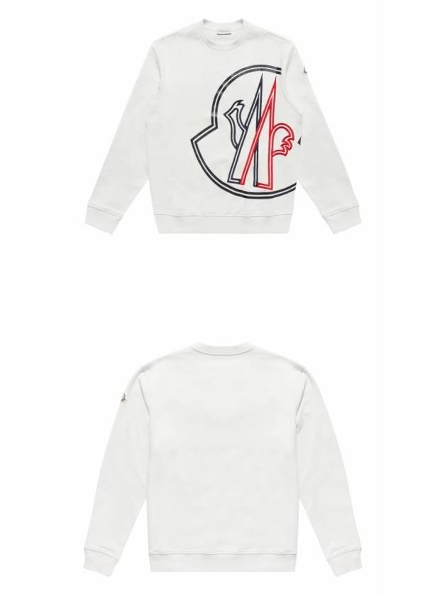 Men's Macro Big Logo Printing Sweatshirt White - MONCLER - BALAAN 5