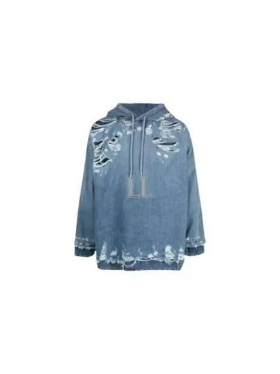 D Um Denim Hoodie Blue - DIESEL - BALAAN 2