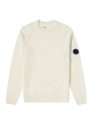 Lens Wappen Wool Blend Knit Top White - CP COMPANY - BALAAN 1