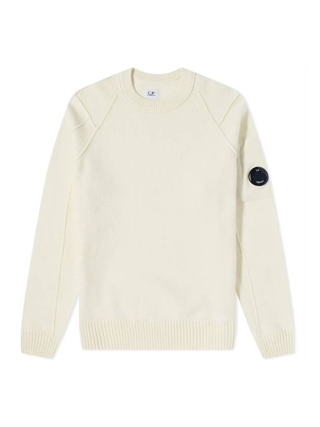 Lens Wappen Wool Blend Knit Top White - CP COMPANY - BALAAN 1