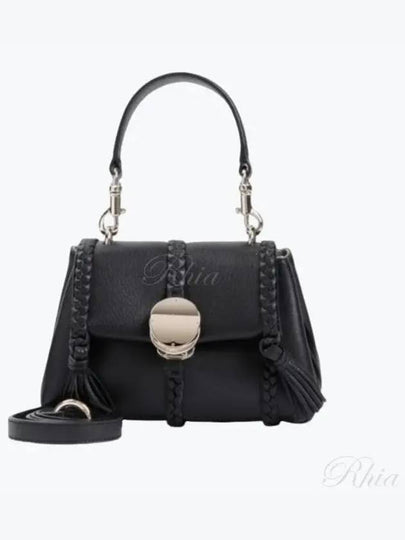 Penelope Mini Grained Leather Shoulder Bag Black - CHLOE - BALAAN 2