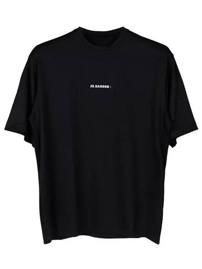 Logo Print Short Sleeve T-Shirt Black - JIL SANDER - BALAAN 2