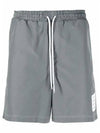 Ripstop Topstitch Track Shorts Grey - THOM BROWNE - BALAAN 1