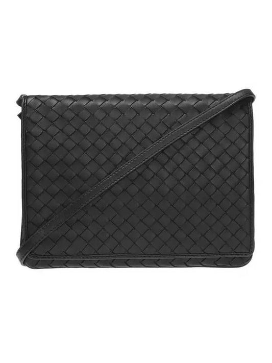 Intrecciato Flap Mini Cross Bag Black - BOTTEGA VENETA - BALAAN 2
