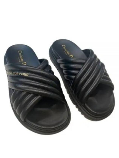 D-Cross Slippers Black - DIOR - BALAAN 2