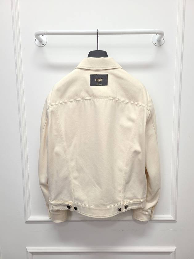 Saint Laurent White Cream Cotton Denim Trucker Jacket 50 - FENDI - BALAAN 4