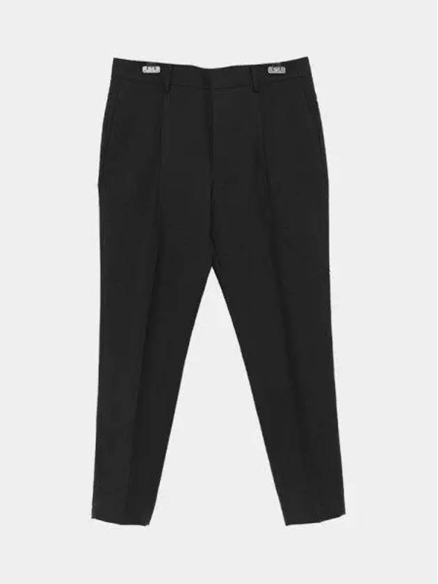 Men's Mohair Wool Straight Pants Black - PRADA - BALAAN 2