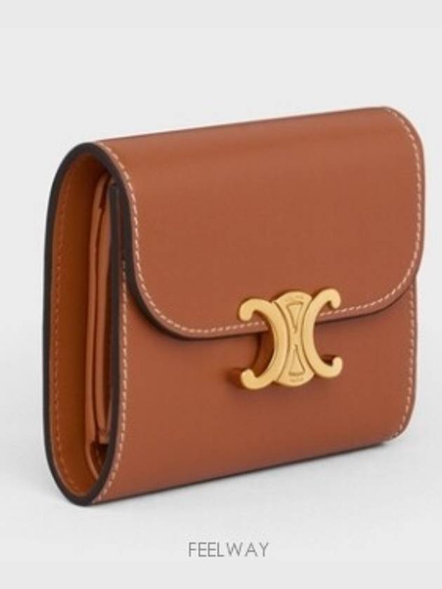 Triomphe Small Half Wallet Tan - CELINE - BALAAN 3