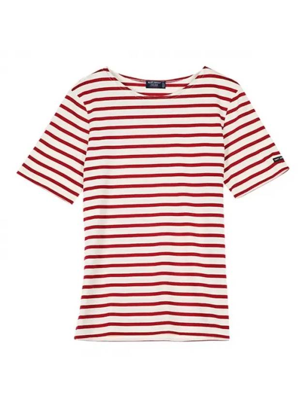 Levant Modern Striped Short Sleeve T-Shirt Red - SAINT JAMES - BALAAN 1