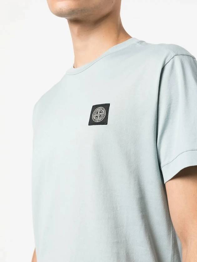 Logo Patch Cotton Short Sleeve T-Shirt Sky Blue - STONE ISLAND - BALAAN 5