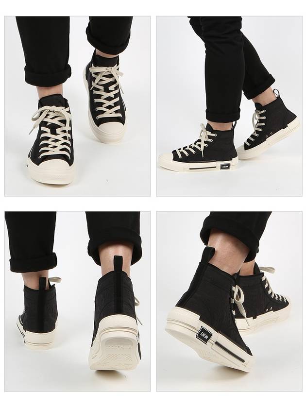 B23 Oblique Kumo High Top Sneakers Black - DIOR - BALAAN 3