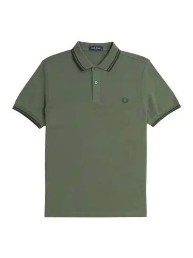 Fred Perry Twin Tip Short Sleeve T Shirt L W Green - FRED PERRY - BALAAN 1