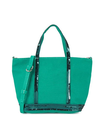 Cabas XS AJ 2way Canvas Tote Bag Green - VANESSA BRUNO - BALAAN 2