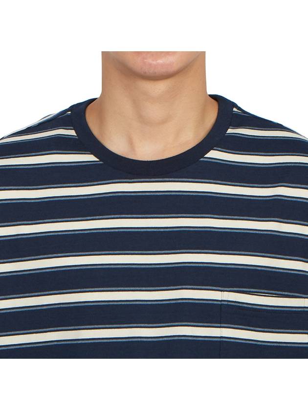 Stripe Jersey Oversized Long Sleeve T-Shirt Navy - THOM BROWNE - BALAAN 7