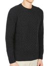 Crew Neck Lambswool Knit Top Charcoal - DRUMOHR - BALAAN 4