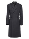 22FW Men's Anthracite Gray Double Breasted Wool Coat UC474N180 Gray BPG - PRADA - BALAAN 1