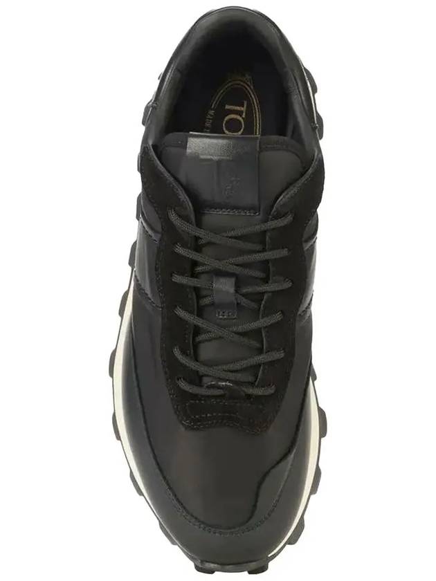 Women's Leather Fabric Low Top Sneakers Black - TOD'S - BALAAN 4