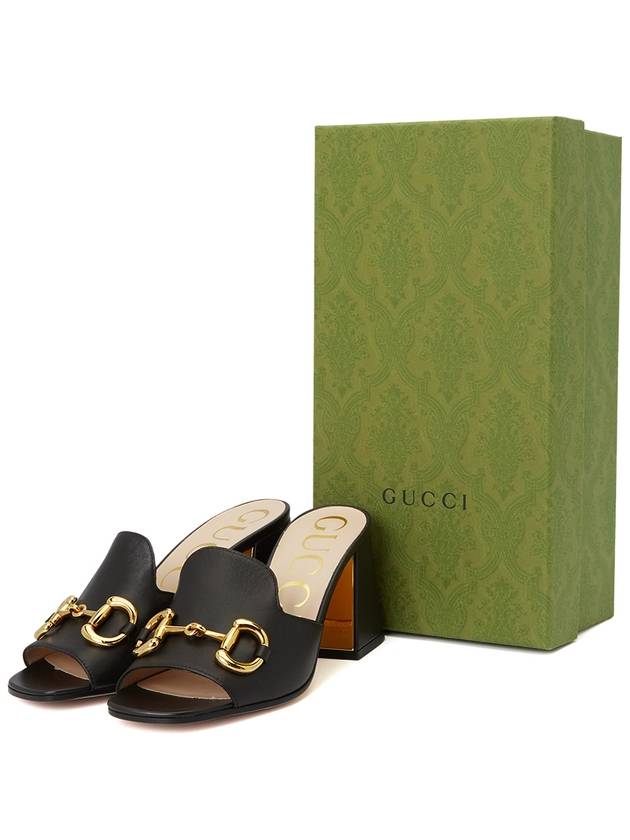 Women's Horsebit Slide Sandals Black - GUCCI - BALAAN 10