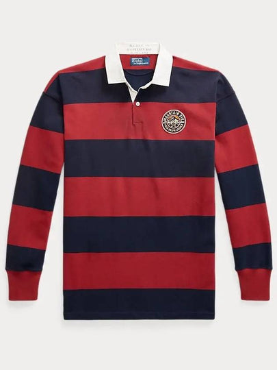 Classic Fit Striped Jersey Polo Shirt Red Navy - POLO RALPH LAUREN - BALAAN 2