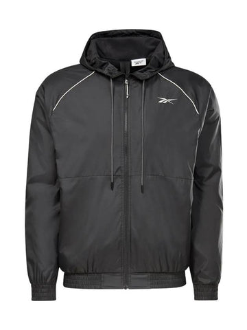 OW Fleece Lined Zip-Up Hoodie Black - REEBOK - BALAAN 1