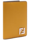 FF Square Leather Card Wallet Yellow - FENDI - BALAAN 4