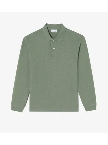 Men s Sweaterlike Long Sleeve Polo Khaki - LACOSTE - BALAAN 1