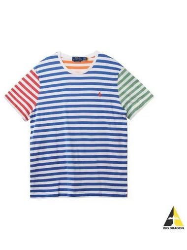 Custom Slim Fit Striped Jersey T Shirt Multi - POLO RALPH LAUREN - BALAAN 1