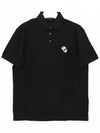 Logo Embroidery Cotton Polo Shirt Black - EMPORIO ARMANI - BALAAN 4