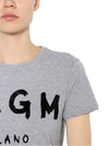 Milano Brushed Logo Short Sleeve T-Shirt Grey - MSGM - BALAAN 3