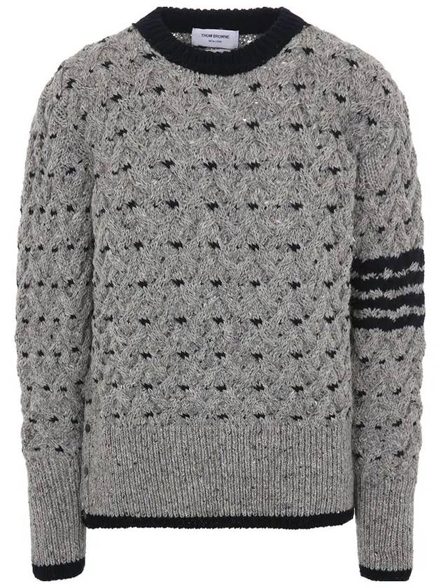 4 Bar Cable Knit Top Grey - THOM BROWNE - BALAAN 2