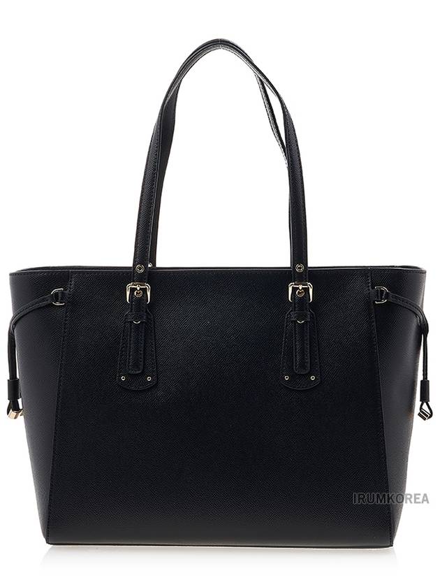 Voyager Medium Cross Grain Leather Tote Bag Black - MICHAEL KORS - BALAAN 4