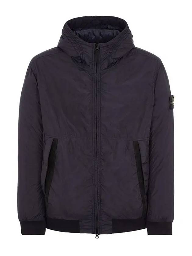 Men's Garment Dyed Crinkle Reps Recycled Nylon Primaloft TC Hooded Jacket Navy - STONE ISLAND - BALAAN 2