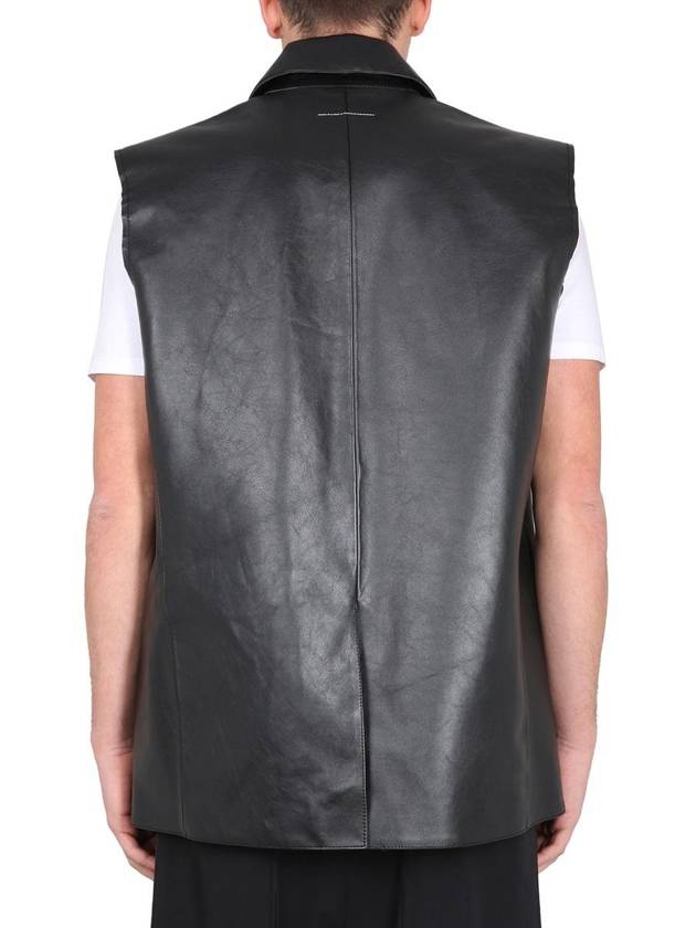 MM6 Men's Leather Vest Black - MAISON MARGIELA - BALAAN 4