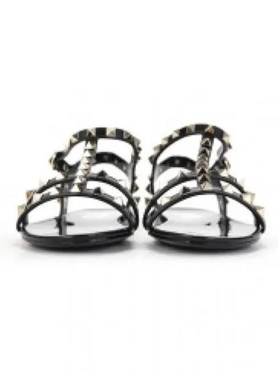 Women's Rockstud Flat Sandals Black - VALENTINO - BALAAN 2