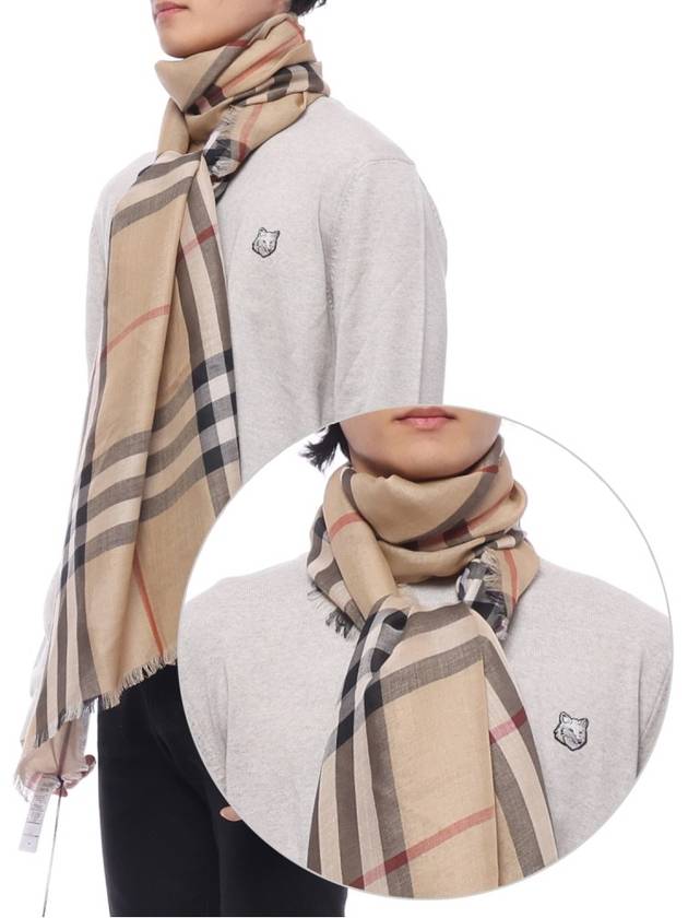 Vintage Check Wool Blend Scarf Beige - BURBERRY - BALAAN 3