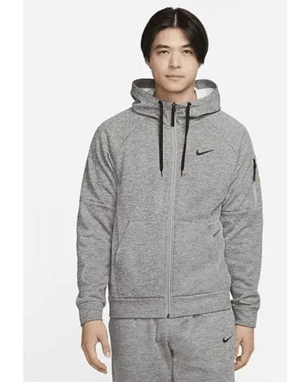 ThermaFit Full Zip Fitness Hood Dark Gray Heather Asia DQ4831 063 - NIKE - BALAAN 2