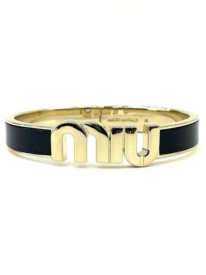 Enamel Metal Logo Bracelet Black - MIU MIU - BALAAN 2