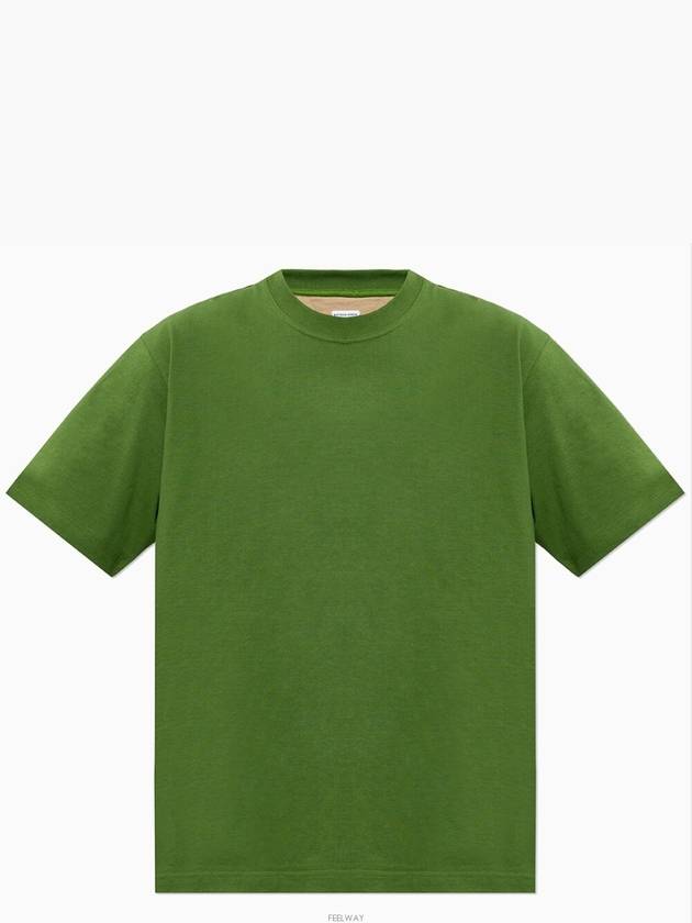 Double Layered Cotton Jersey Short Sleeve T-Shirt Green - BOTTEGA VENETA - BALAAN 5