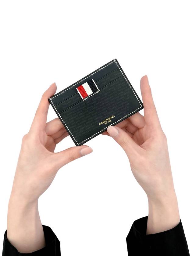 Stitched Vacchetta Card Wallet Navy - THOM BROWNE - BALAAN 2