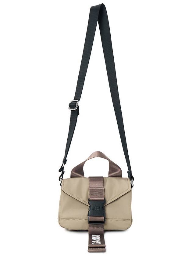 Recycled Tech Satchel Mini Cross Bag Oyster Grey - GANNI - BALAAN 7