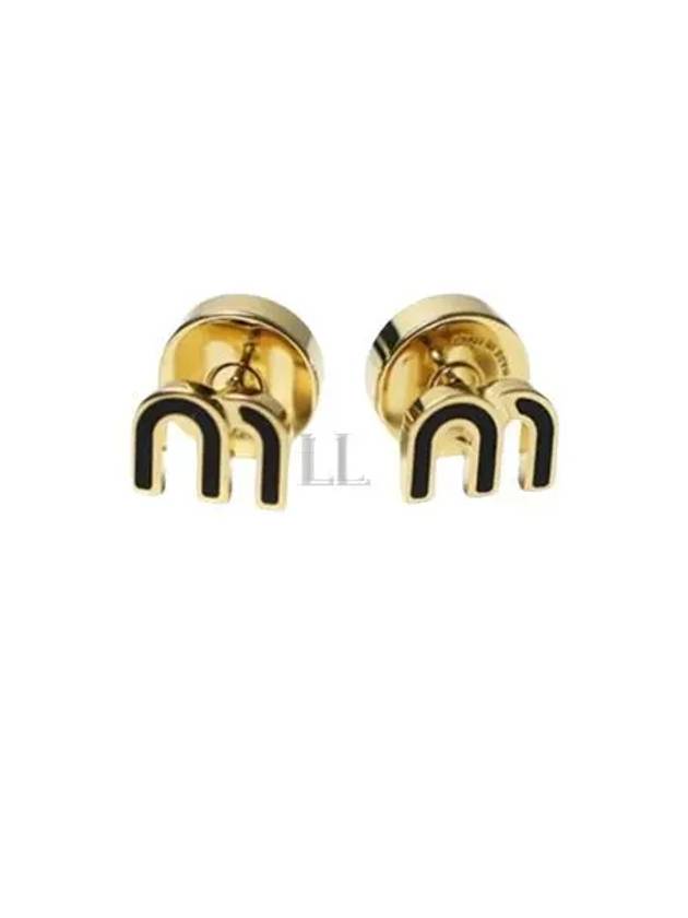 Enameled Metal Earrings Black - MIU MIU - BALAAN 2