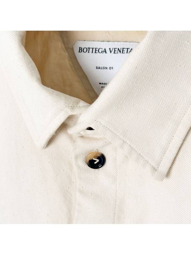 44 Men s Cotton Shirt Trucker Twill Jacket Ivory - BOTTEGA VENETA - BALAAN 4