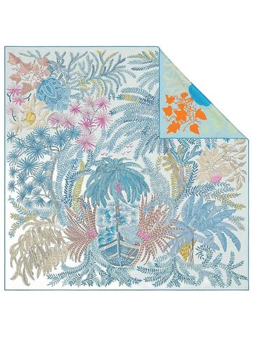 Le Jardin Des Peintres Double Face Scarf 90 Blue - HERMES - BALAAN 1